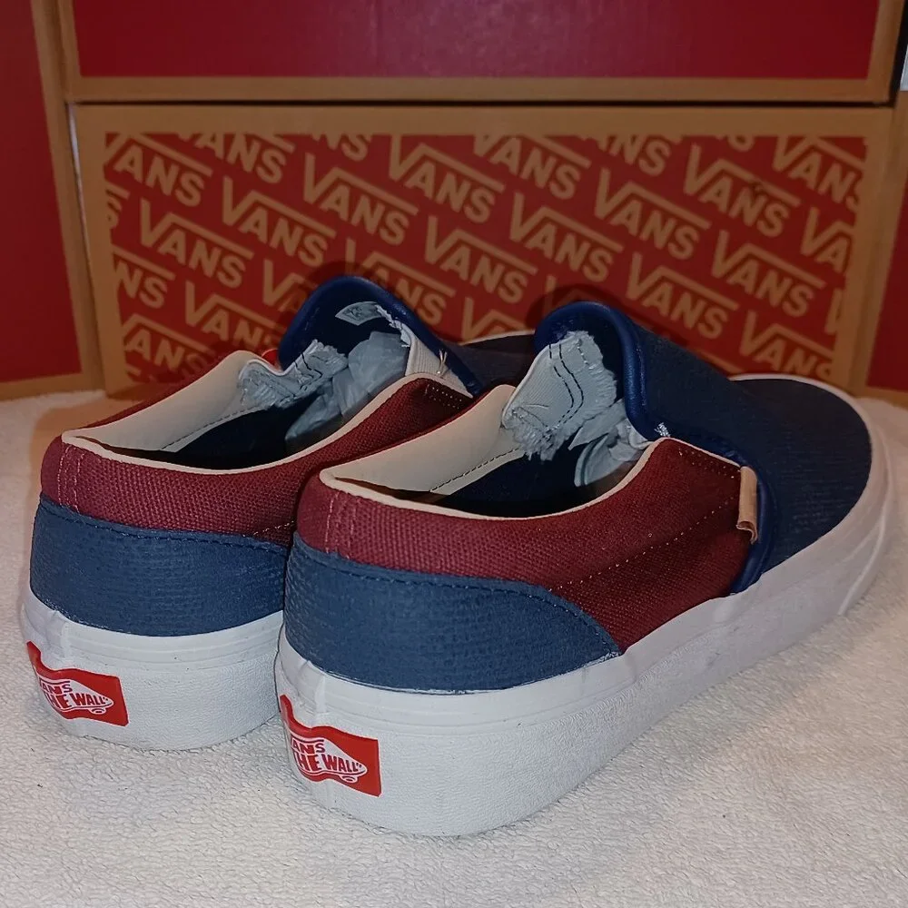 Vans Men's 8/Women's 9.5 Classic Slip On (textured Suede) Sailor Blue/Port